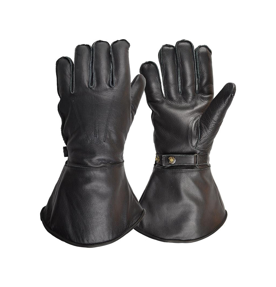 Goldtop - Sheepskin Lined Gauntlet - Black - Idle Torque